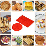 Grid Silicone Waffle Mould Mold Pudding Jelly Chocolate Waffle Mould Mold Tray Baking Tool Round + Rectangle